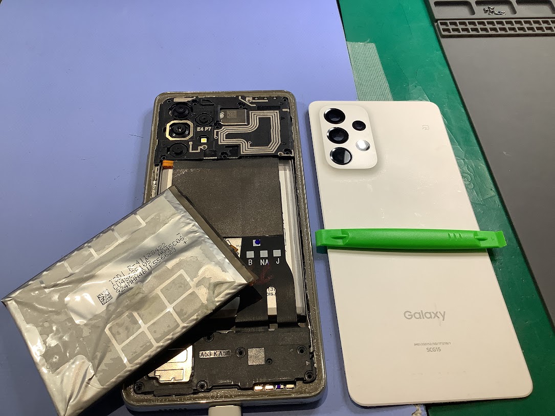 GalaxyA53のバッテリー交換ならデータをそのまま・最短即日修理のスマホ修理工房町田モディ店へ